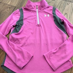 Under Armour Half Zip Long Sleeve Girls Small
